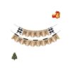 SWYOUN Burlap Merry Christmas Banner Buffalo Check Plaid_5