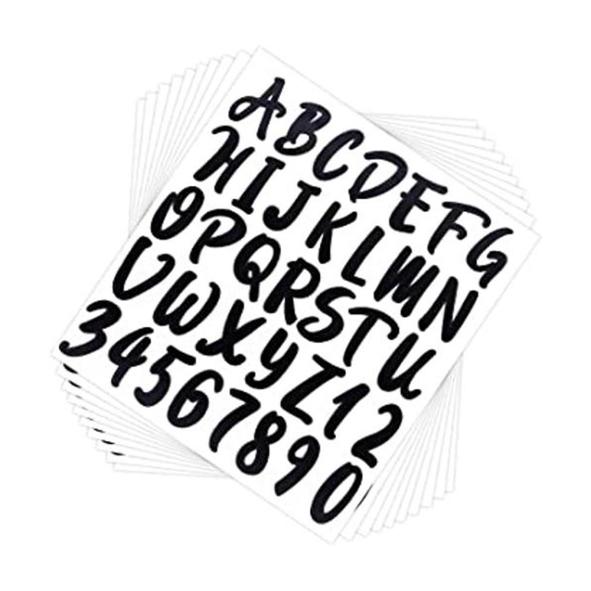 360 piezas de 10 hojas de calcomanías de letras Vinly de 2