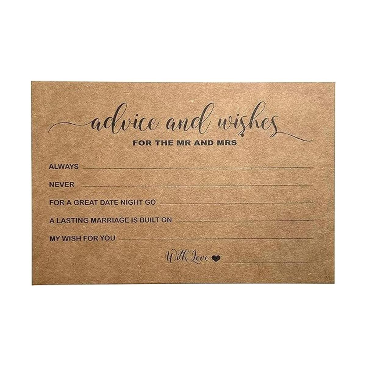 RXBC2011 Tarjetas de consejos de boda y buenos deseos para