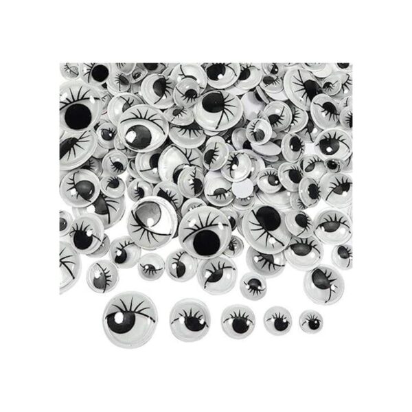 TOAOB 200 piezas de ojos negros con pestañas redondas de