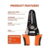 DIFFLIFE 1022 AWG Herramienta de pelacables y herramienta