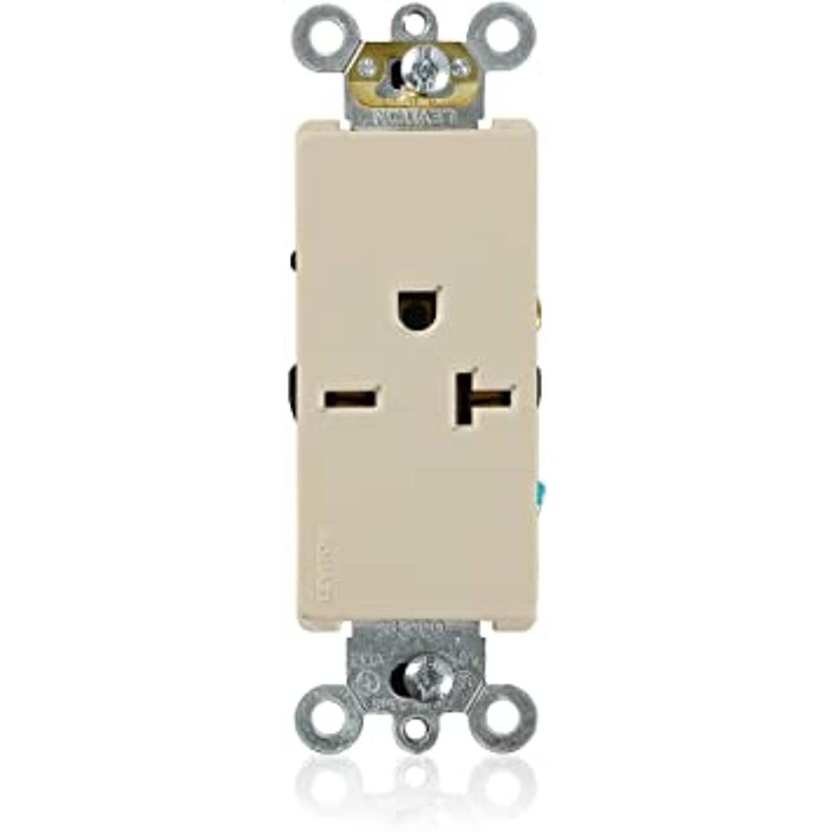 Leviton 20A 250V Decora Plus Receptáculo único grado