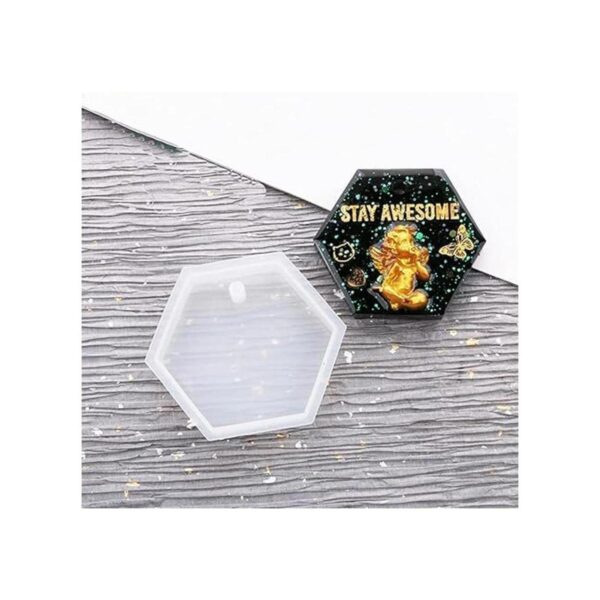 Nifocc Llavero hexagonal de silicona con forma de_3