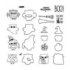 Caricatura de Halloween búhos troquelados transparentes_1