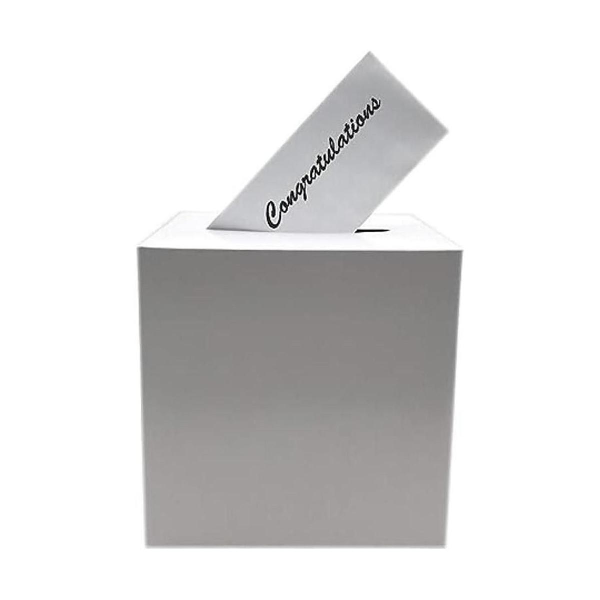 Caja blanca para tarjetas felicitaciones y mensajes de