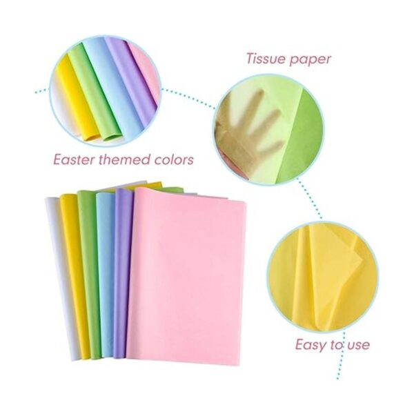 CHRORINE 60 hojas de papel de seda de Pascua multicolor