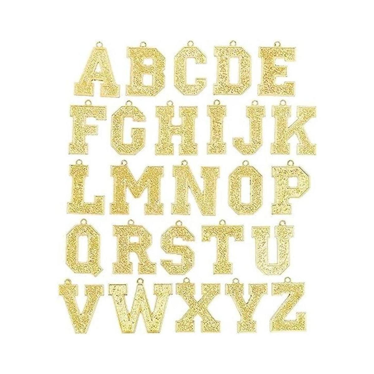 Colgante de letras doradas para hacer joyas y