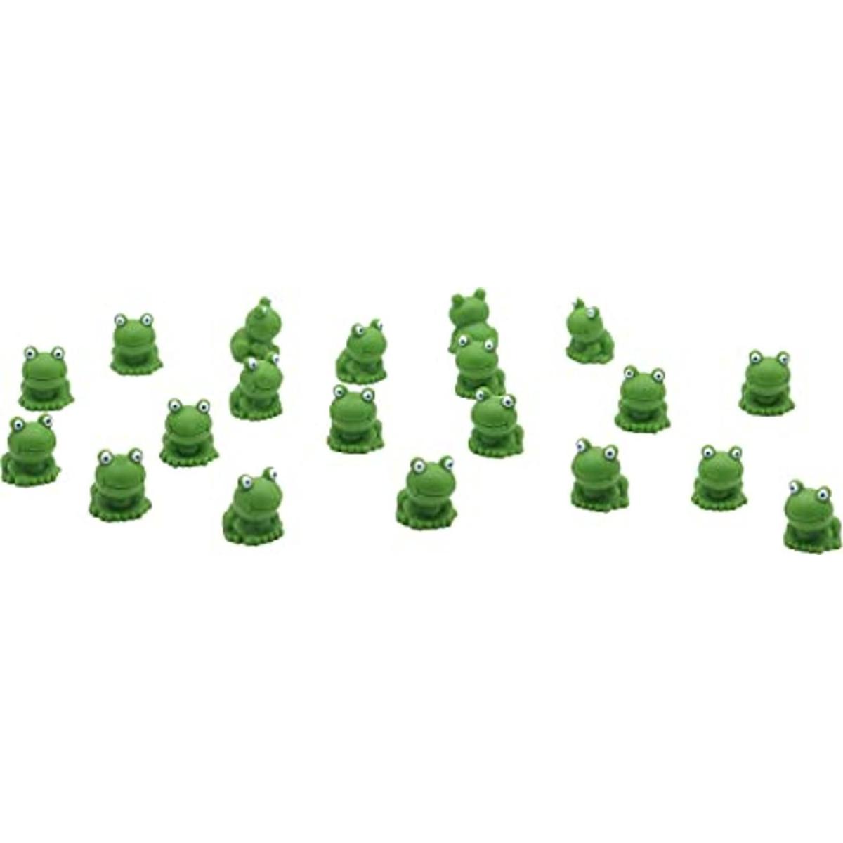 20 piezas de resina mini rana verde figuras en