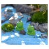 20 piezas de resina mini rana verde figuras en