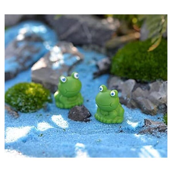 20 piezas de resina mini rana verde figuras en