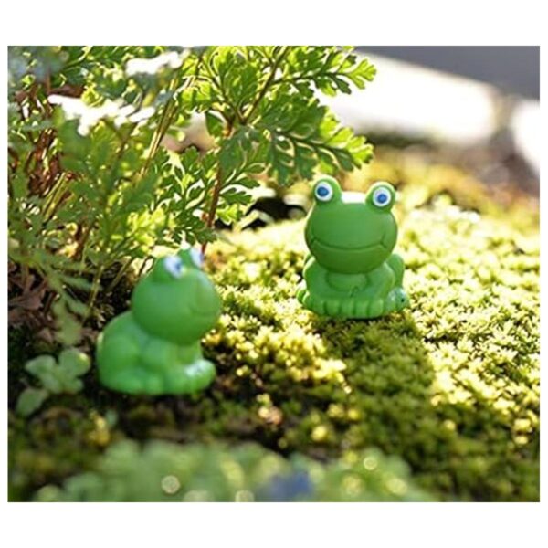 20 piezas de resina mini rana verde figuras en