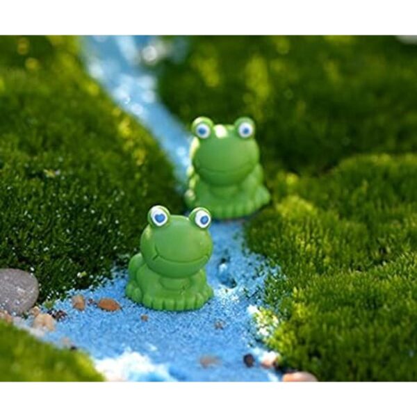 20 piezas de resina mini rana verde figuras en