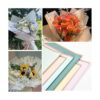 20 hojas de papel de regalo de flores con borde dorado de
