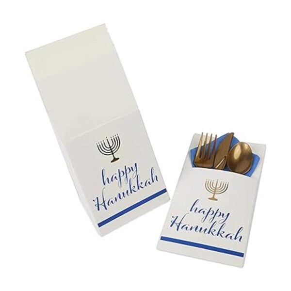 Happy Hanukkah Soporte para utensilios de papel para