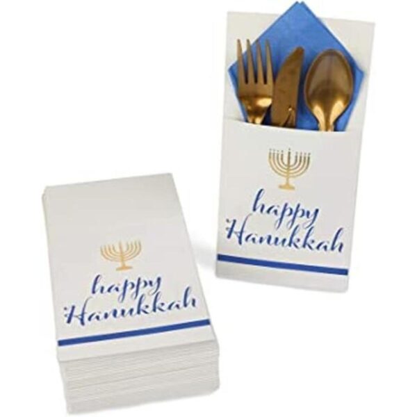 Happy Hanukkah Soporte para utensilios de papel para