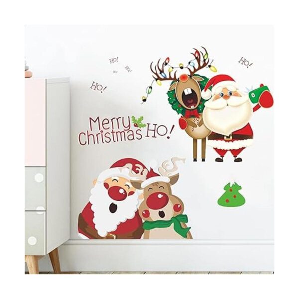 Calcomanías de pared de Papá Noel con texto en inglés_2