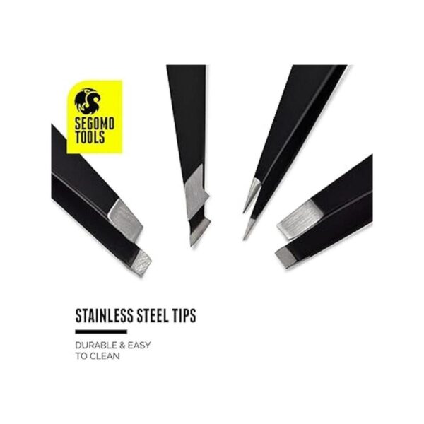 Segomo Tools TW004 Juego de pinzas para cejas 4 piezas_4