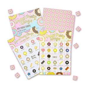 Donut Bingo Party Game para cumpleaños Donut Grow Up 5 x