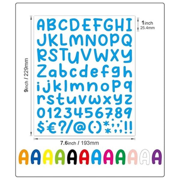 972 calcomanías de letras coloridas de 12 hojas del