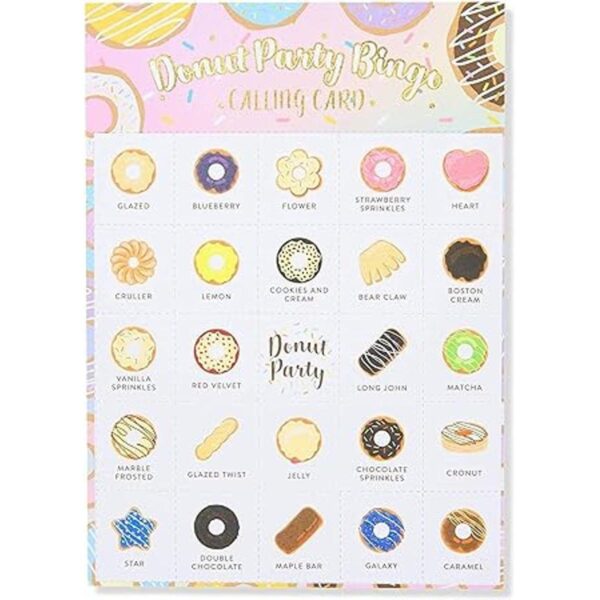 Donut Bingo Party Game para cumpleaños Donut Grow Up 5 x
