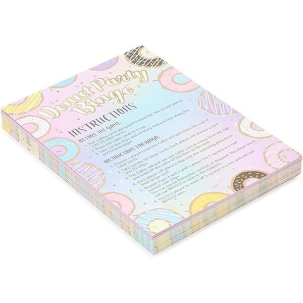 Donut Bingo Party Game para cumpleaños Donut Grow Up 5 x