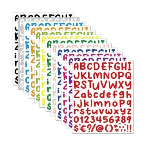 972 calcomanías de letras coloridas de 12 hojas del