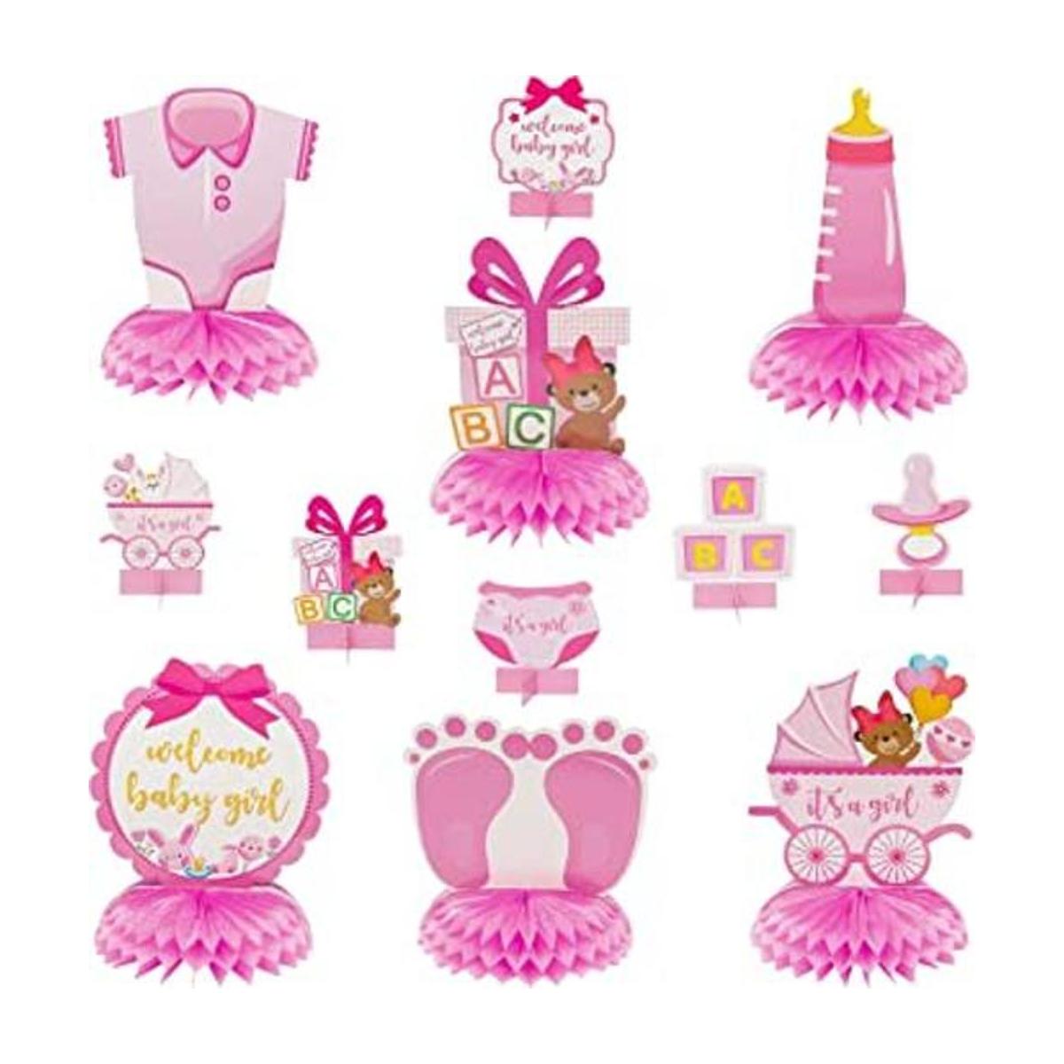 OSNIE Centros de mesa de fiesta de baby shower rosa para