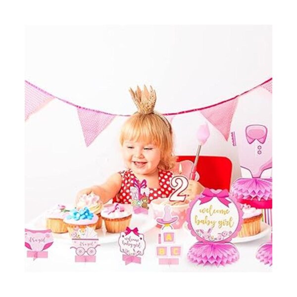 OSNIE Centros de mesa de fiesta de baby shower rosa para_5