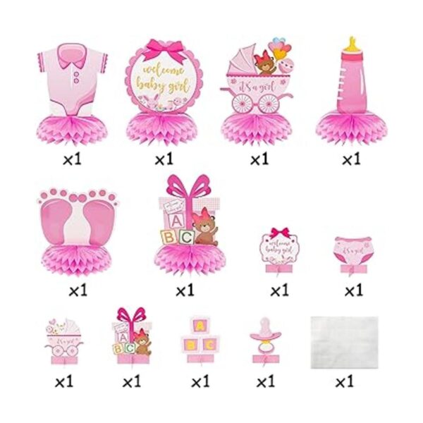 OSNIE Centros de mesa de fiesta de baby shower rosa para_3