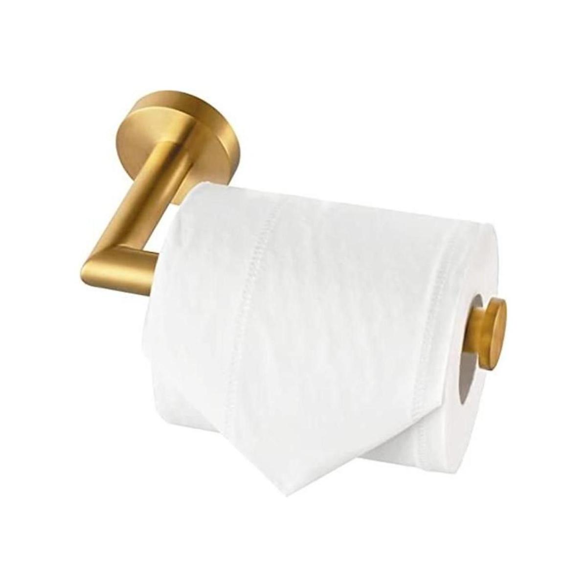HITSLAM Soporte de papel higiénico dorado cepillado