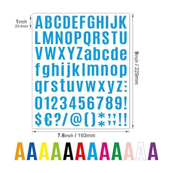 12 hojas de 972 calcomanías de letras coloridas del_2