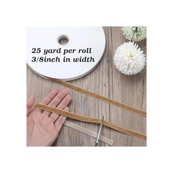 Cinta de terciopelo caqui de 38 pulgadas 25 yardas