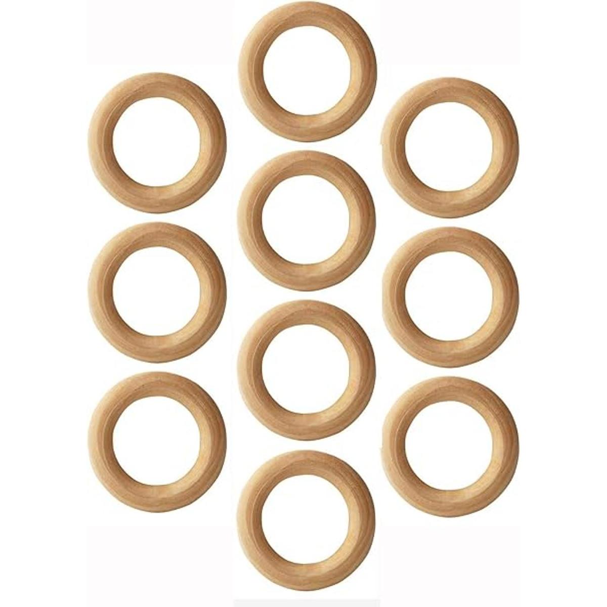 Penta Angel Anillos de madera maciza 10 piezas de 2.165