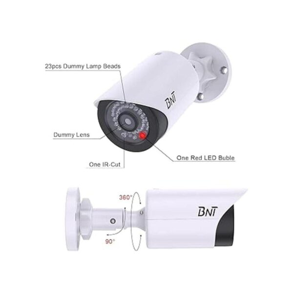 BNT Cámara de seguridad falsa con luz LED roja por la_3