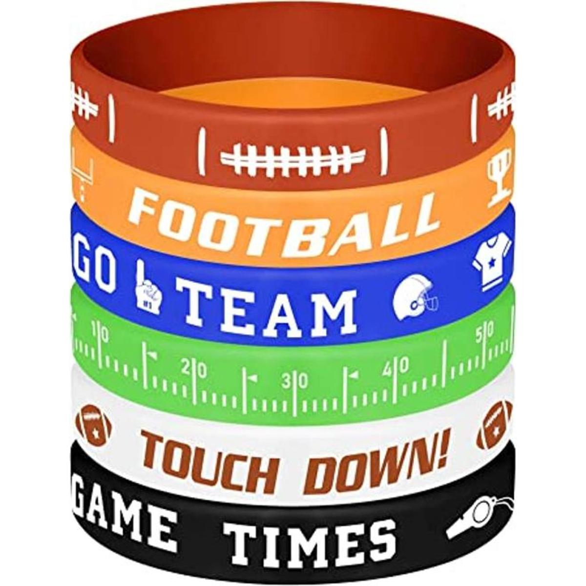 MIAHART 16 pulseras temáticas de fútbol de silicona para
