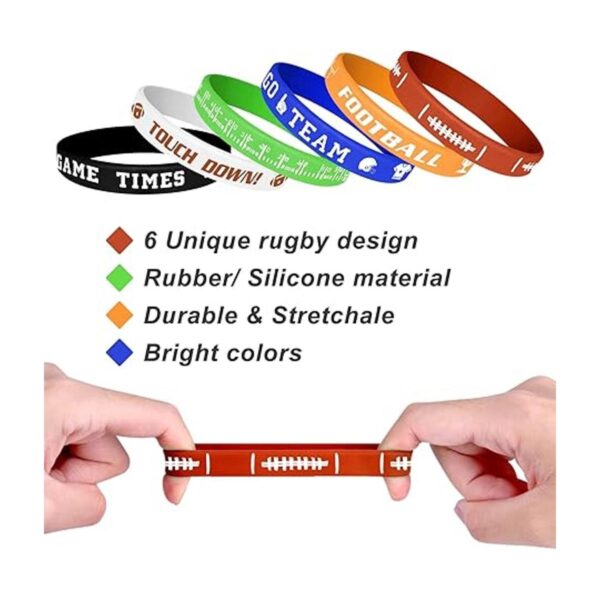 MIAHART 16 pulseras temáticas de fútbol de silicona para_4