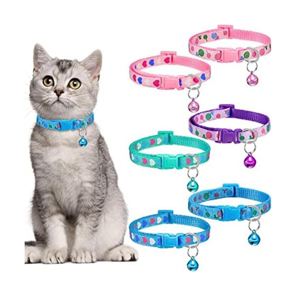 Frienda Collar de gato con campana ajustable diseño de