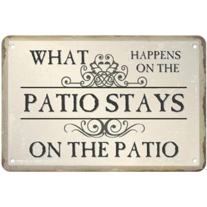 Letrero de metal vintage con texto en inglés What Happens