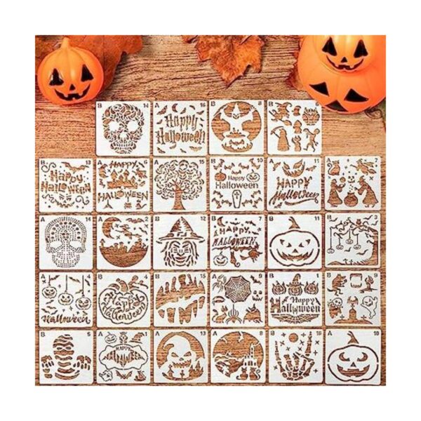 32 plantillas de pintura de Halloween reutilizables para_1
