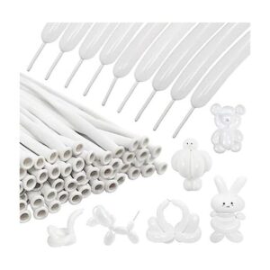 100 globos largos blancos de 260 globos para guirnalda de