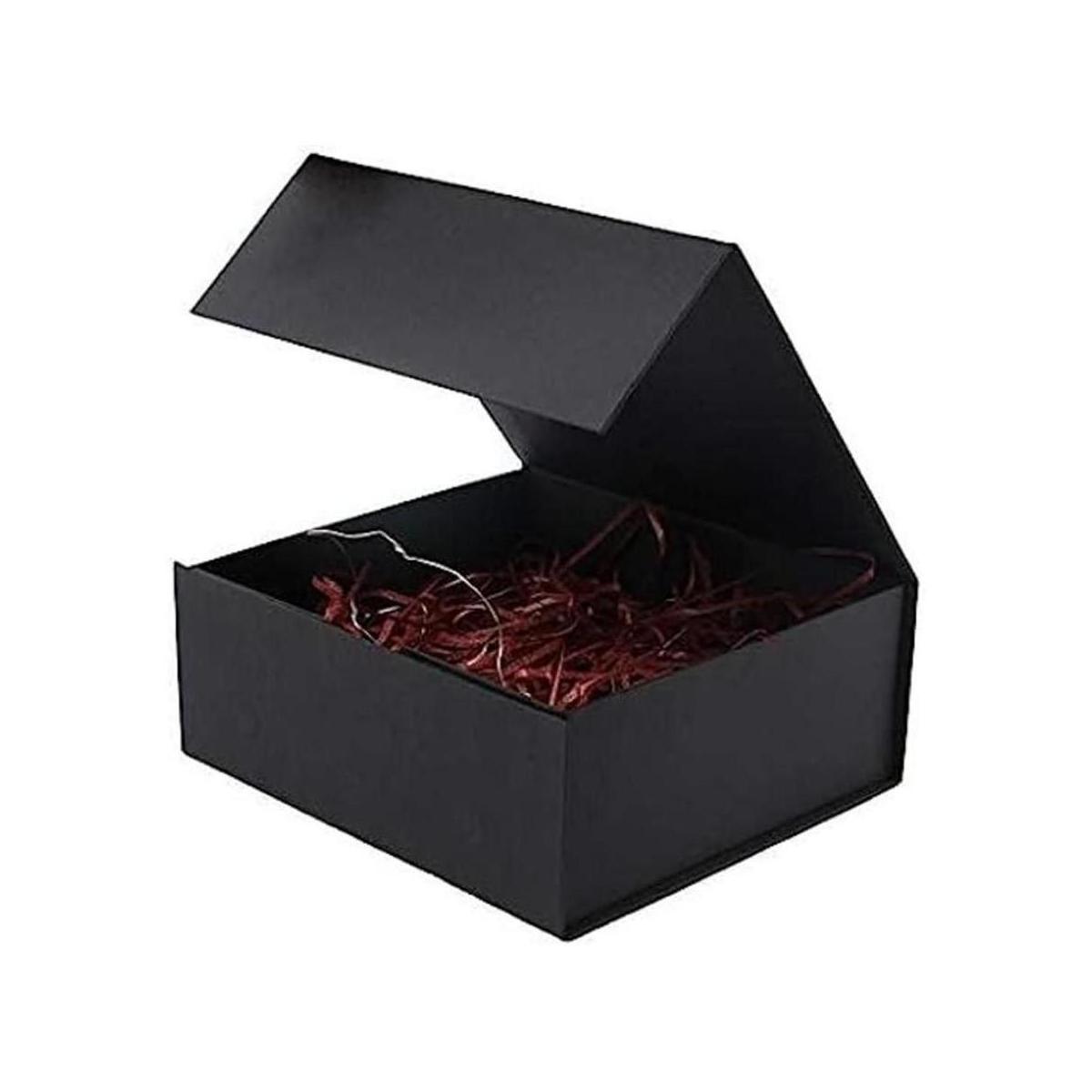 Caja de regalo vacía pequeña negra de 7.8 x 7 x 3.1