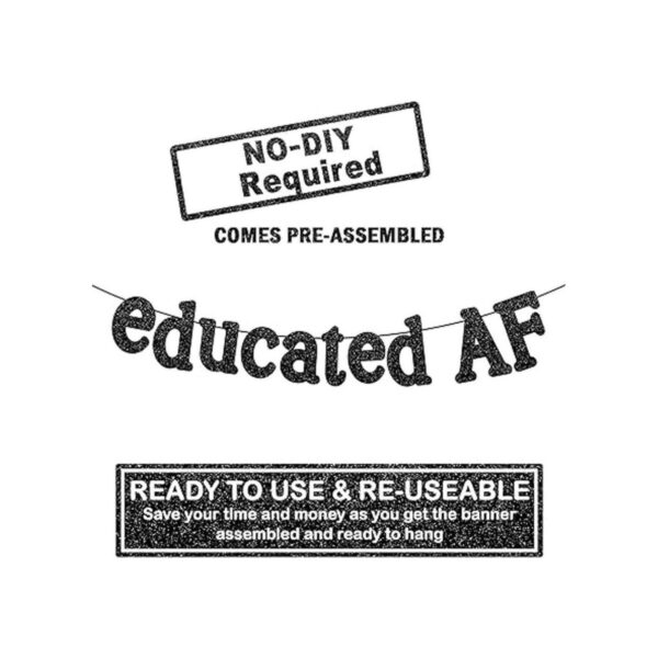 Banner negro educado con purpurina 10 pies sin