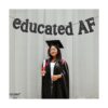 Banner negro educado con purpurina 10 pies sin