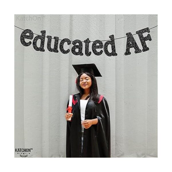 Banner negro educado con purpurina 10 pies sin