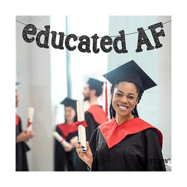 Banner negro educado con purpurina 10 pies sin