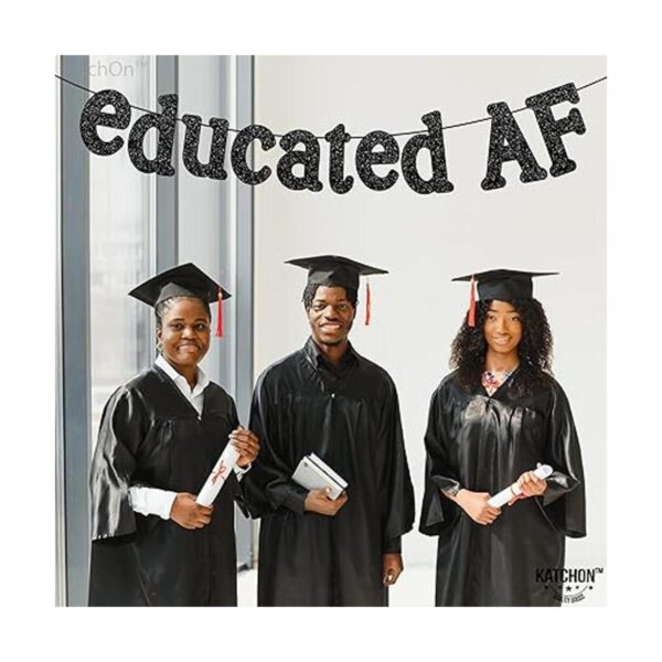 Banner negro educado con purpurina 10 pies sin
