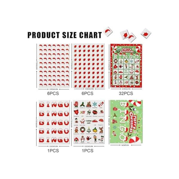 CCINEE Juego de bingo de Navidad para niños tarjetas de_2