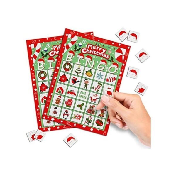CCINEE Juego de bingo de Navidad para niños tarjetas de_1