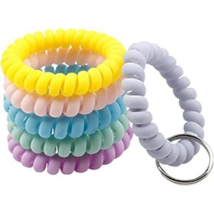 BIHRTC Llavero de muñeca de 6 colores con resorte