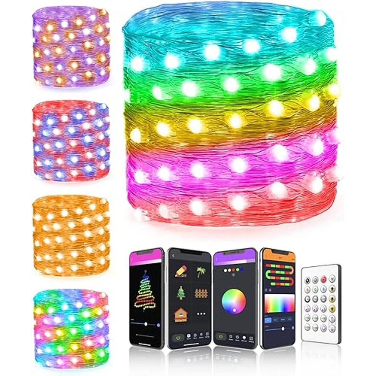 Probro Cadena de luces de Navidad de 33 pies control de